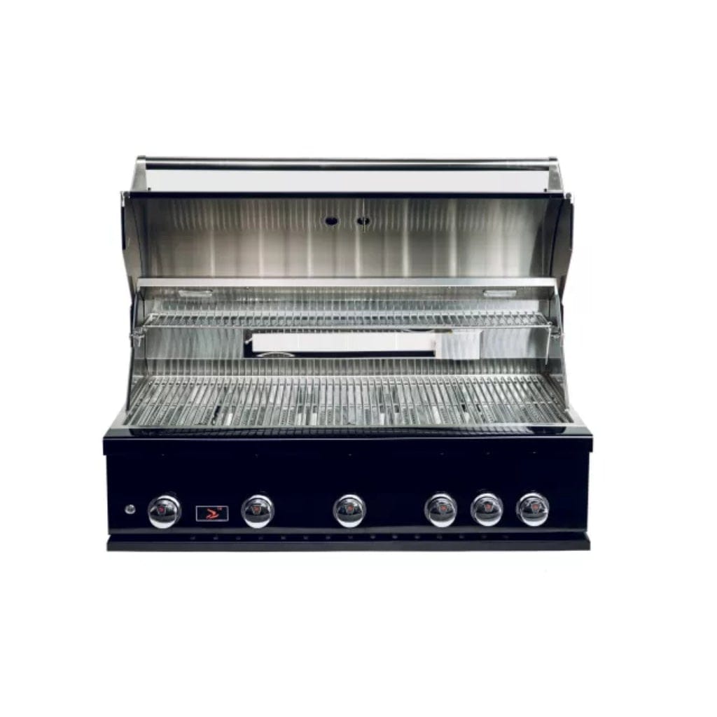 Bonfire Outdoor Prime 500 Series 42" Black Stainless Steel 5-Burner Built-In Liquid Propane Gas Grill With Infrared Rear Burner