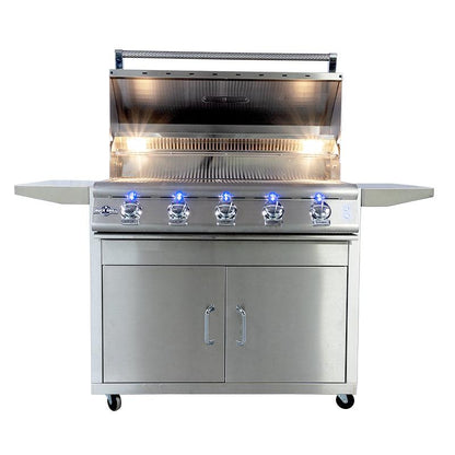 Buck Grill 5-Burner 40" Freestanding Natural Gas Grill With Portable Cart