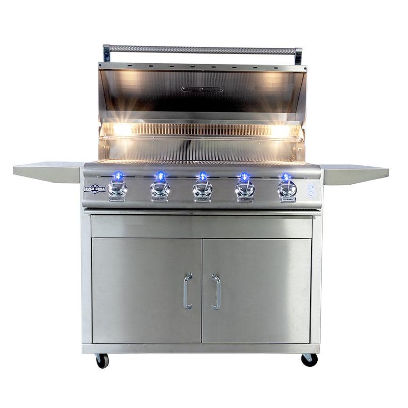 Buck Grill 5-Burner 40" Freestanding Propane Grill With Portable Cart
