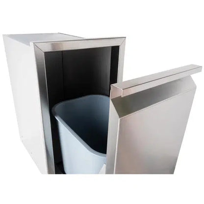 Buck Stove Outdoor 13" Narrow Roll-out Stainless Steel Trash Bin