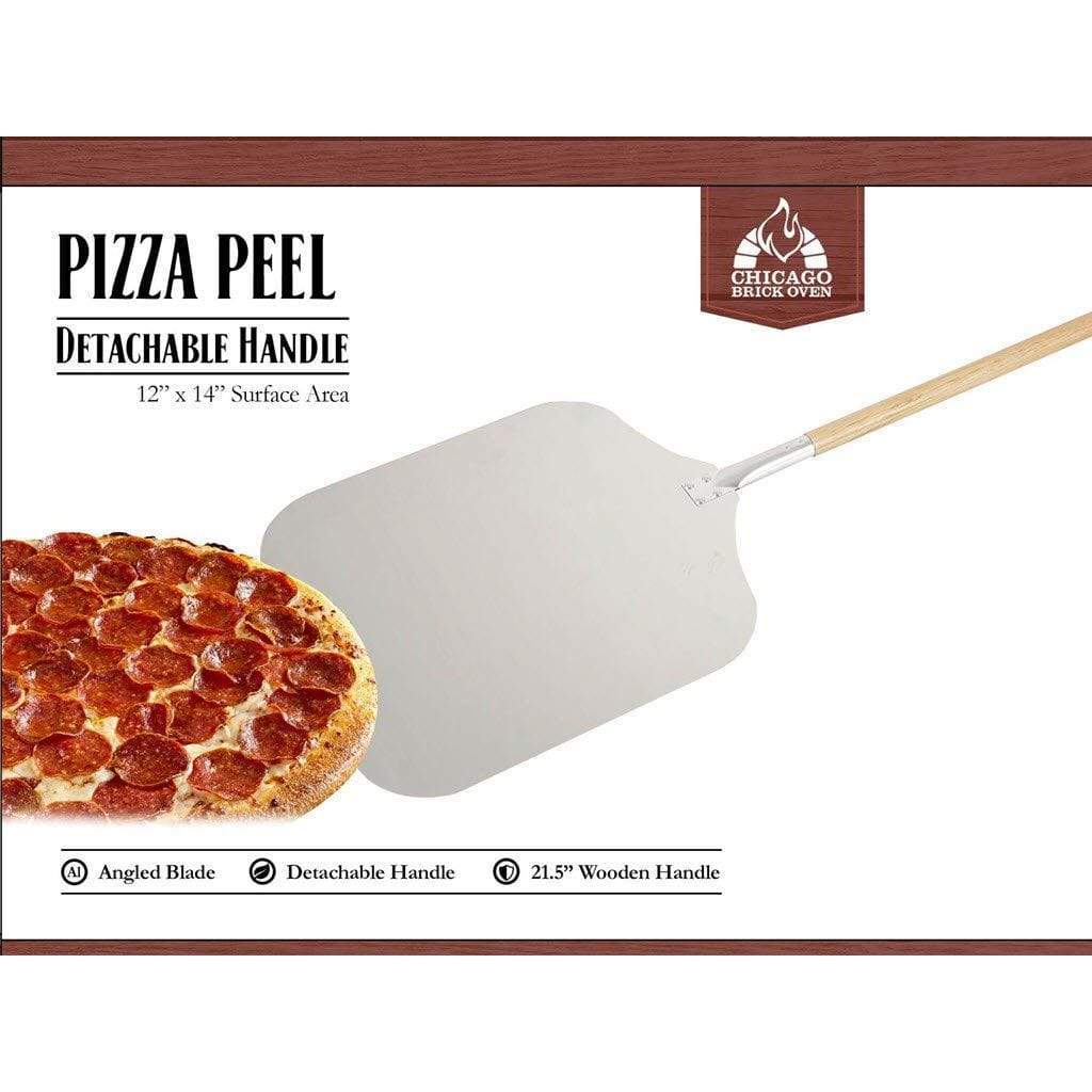 Chicago Brick Oven Aluminum Pizza Peel 12 x 14 with Foldable Wooden