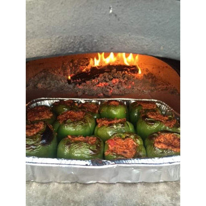 Chicago Brick Oven CBO-750 38" x 28" Hybrid Wood/Natural Gas Countertop Pizza Oven With Solar Black Hood (Residential)