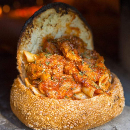 Chicago Brick Oven CBO-750 38" x 28" Hybrid Wood/Natural Gas Countertop Pizza Oven With Solar Black Hood (Residential)