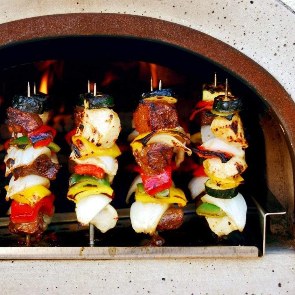 Chicago Brick Oven CBO-750 38" x 28" Hybrid Wood/Natural Gas Countertop Pizza Oven With Solar Black Hood (Residential)