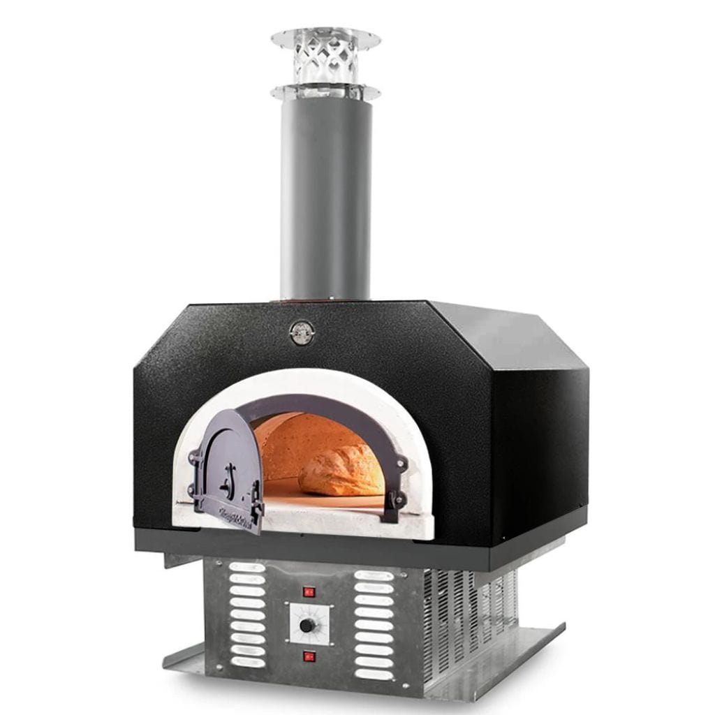 Chicago Brick Oven CBO-750 38" x 28" Hybrid Wood/Natural Gas Countertop Pizza Oven With Solar Black Hood (Residential)