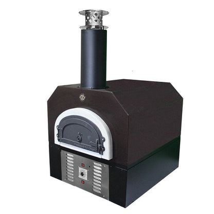 Chicago Brick Oven CBO-750 38" x 28" Hybrid Wood/Natural Gas Countertop Pizza Oven With Solar Black Hood & Skirt (Commercial)