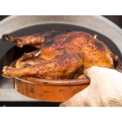 Chicago Brick Oven CBO-750 38" x 28" Hybrid Wood/Propane Gas Countertop Pizza Oven With Sliver Vein Hood & Skirt (Residential)