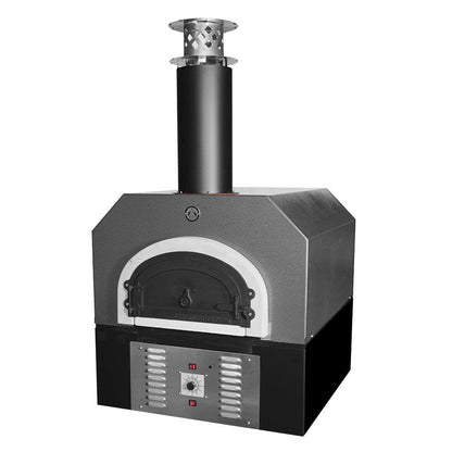 Chicago Brick Oven CBO-750 38" x 28" Hybrid Wood/Propane Gas Countertop Pizza Oven With Sliver Vein Hood & Skirt (Residential)