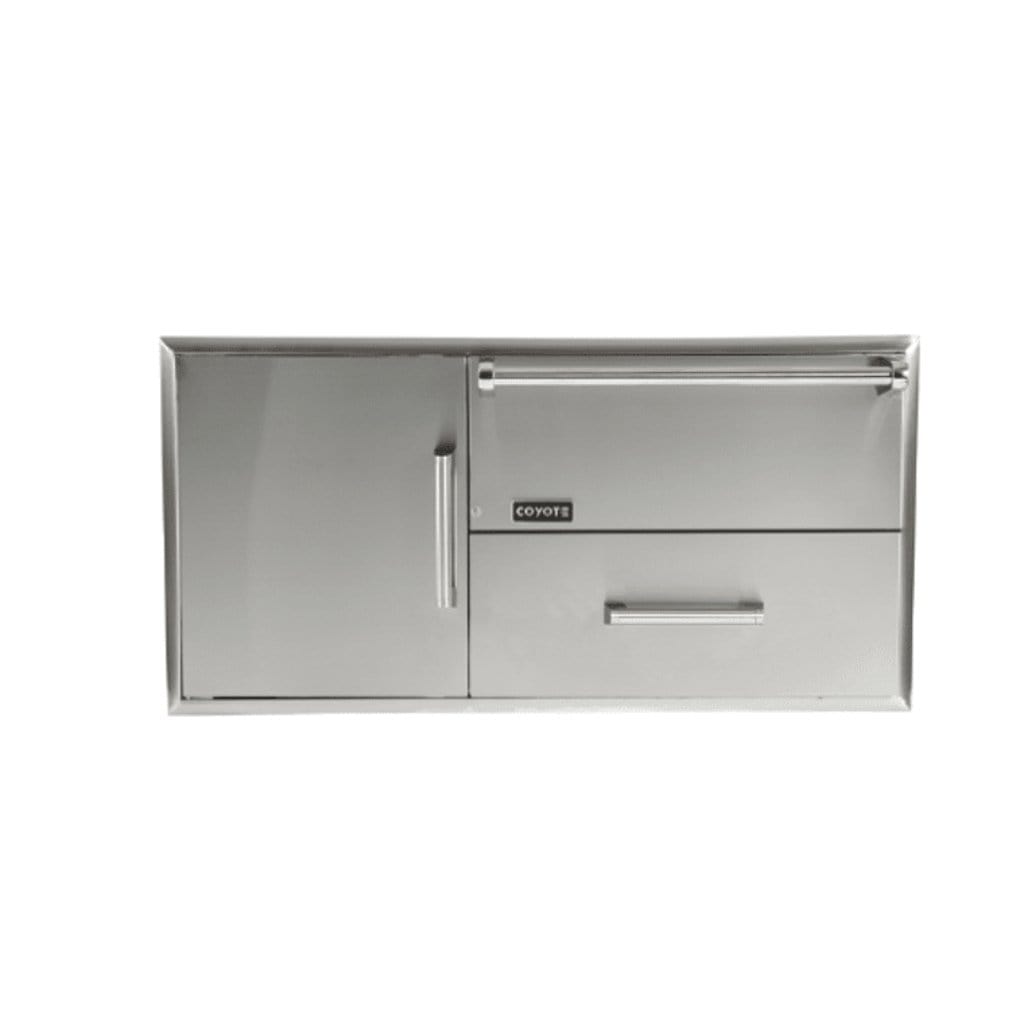 Coyote 42" Warming Drawer & Access Doors Combination Storage