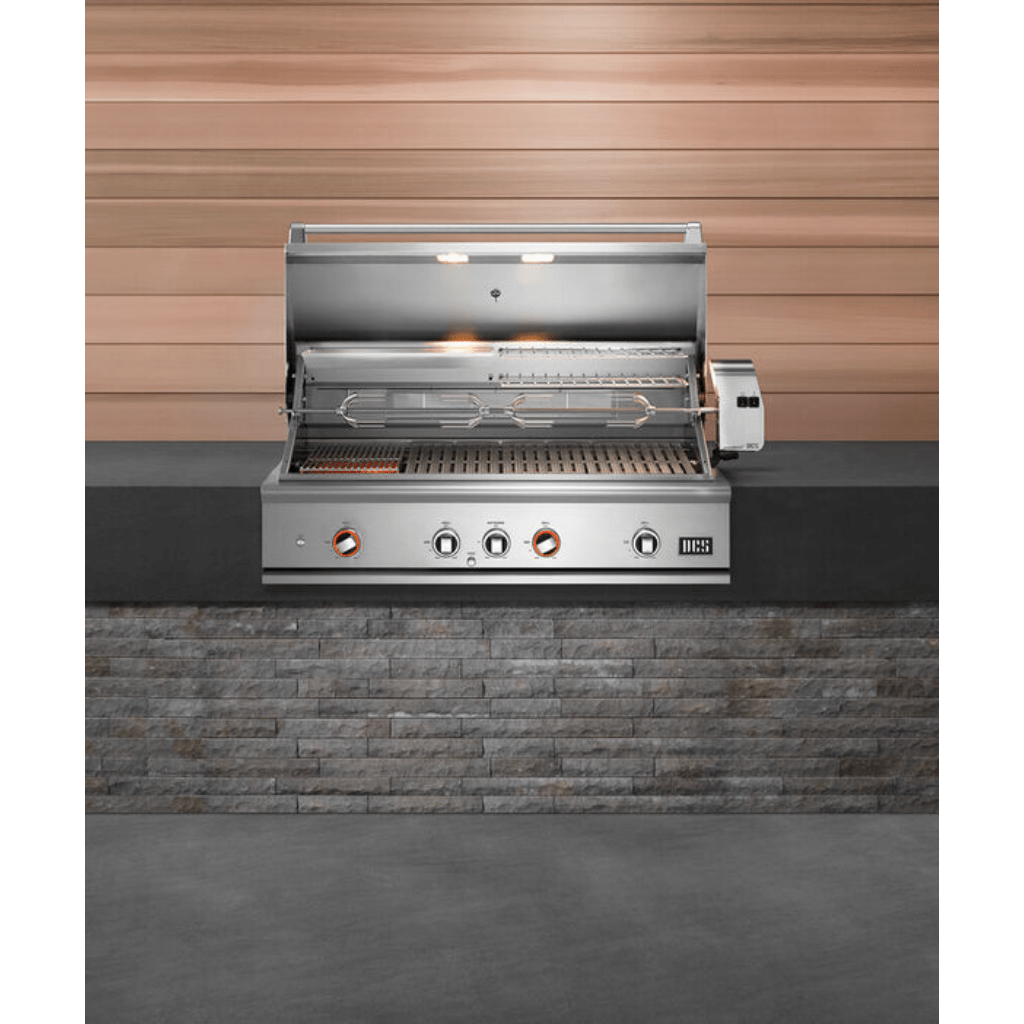 DCS 48" Series 9 4-Burner Built-In Gas and Charcoal Hybrid Grill with Rotisserie