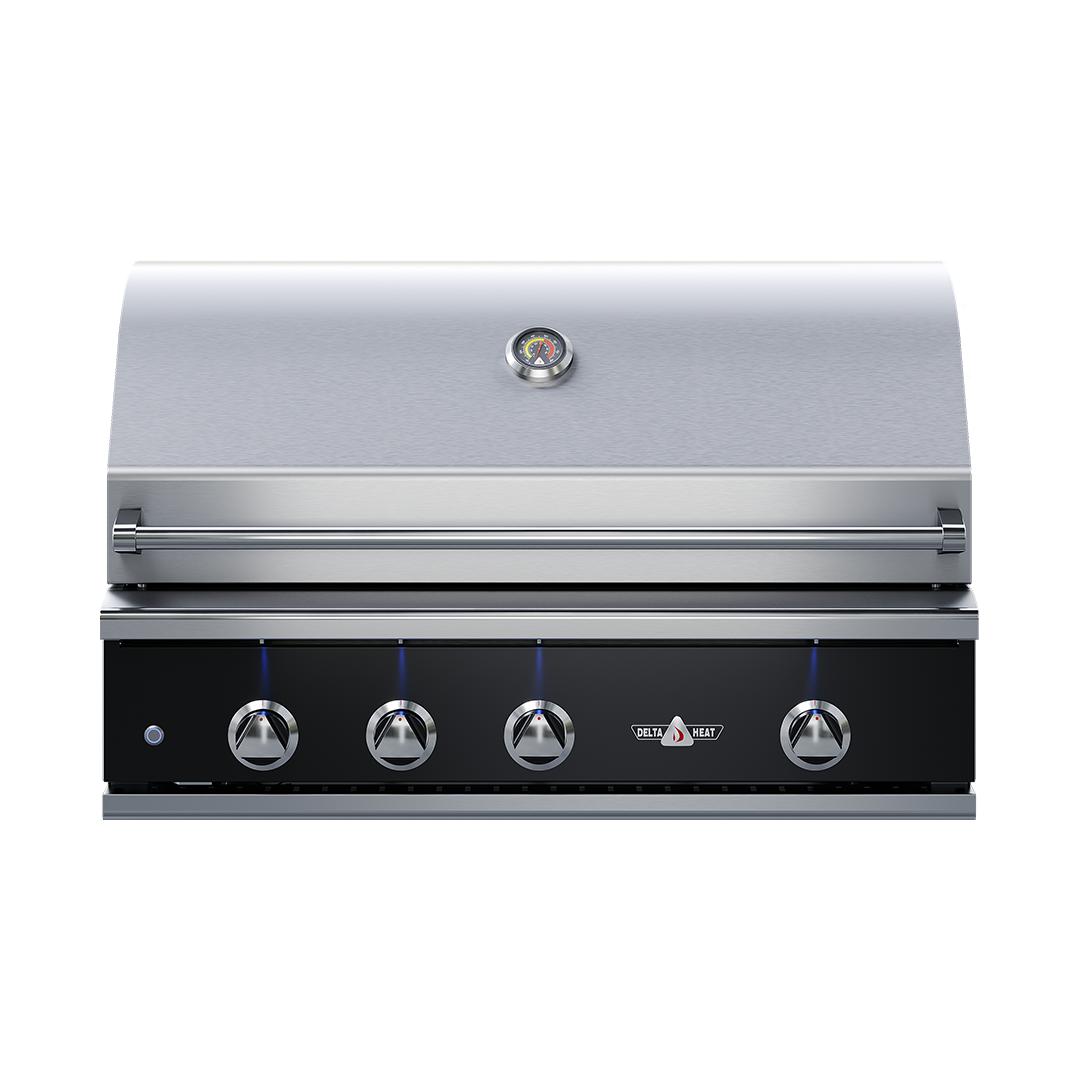 Delta Heat R Model 38" Black Control Panel Stainless Steel Liquid Propane Gas Grill With Infrared Rotisserie