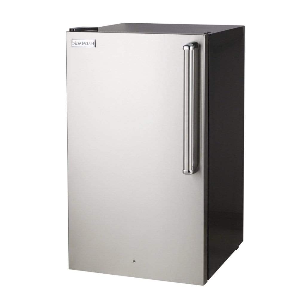 Fire Magic 20" 3598-DR/L Premium Compact Refrigerator w/ Stainless Steel Premium Door & Black Cabinet