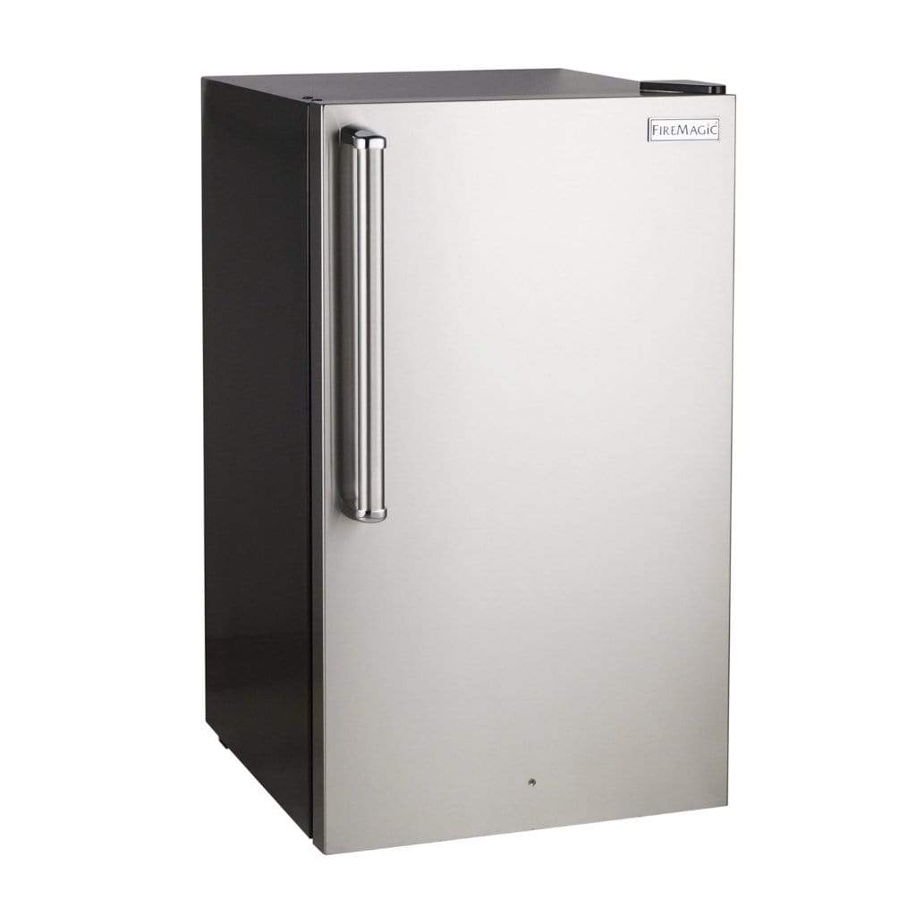 Fire Magic 20" 3598-DR/L Premium Compact Refrigerator w/ Stainless Steel Premium Door & Black Cabinet