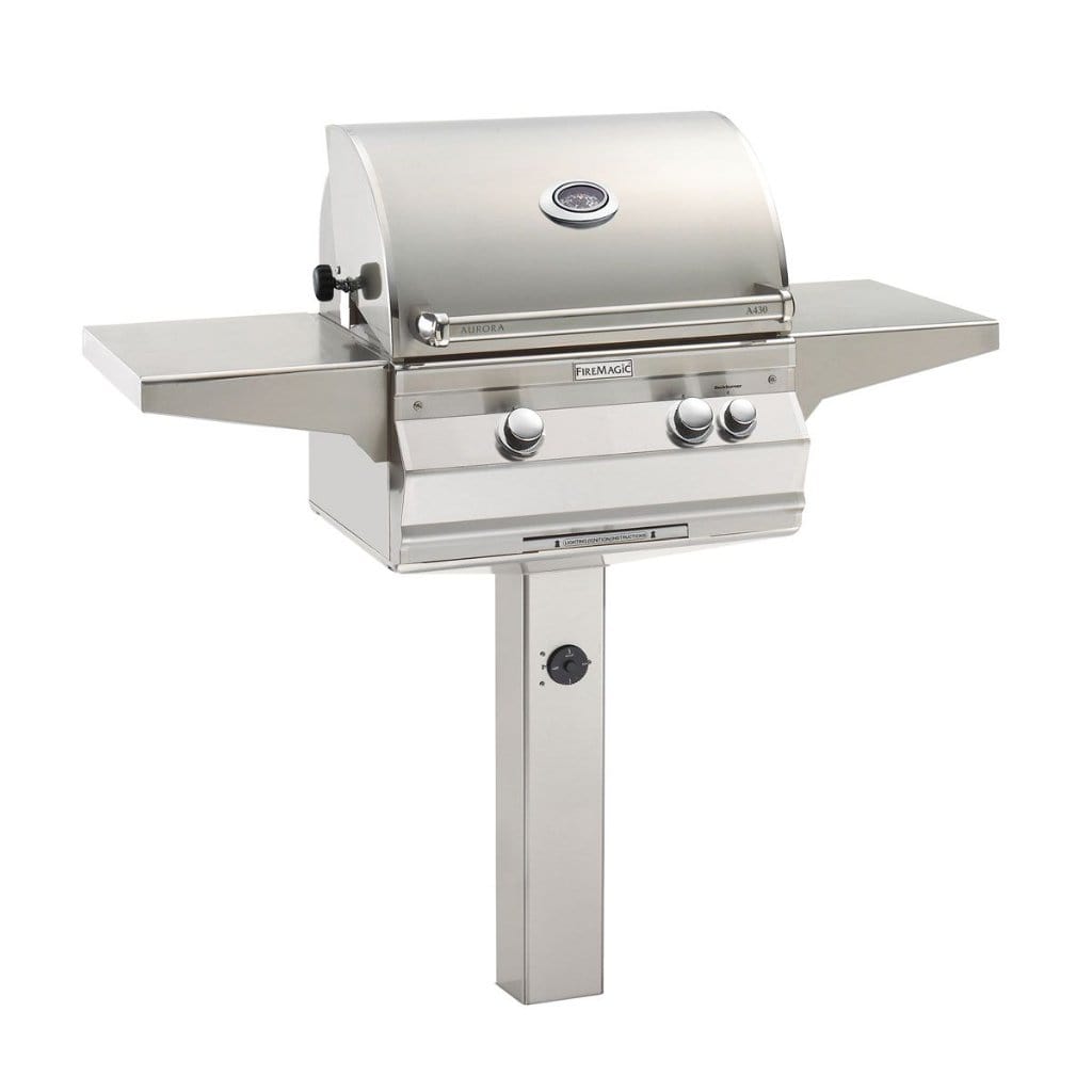 Fire Magic 24" 2-Burner Aurora A430s In-Ground Post Mount Gas Grill w/ Analog Thermometer