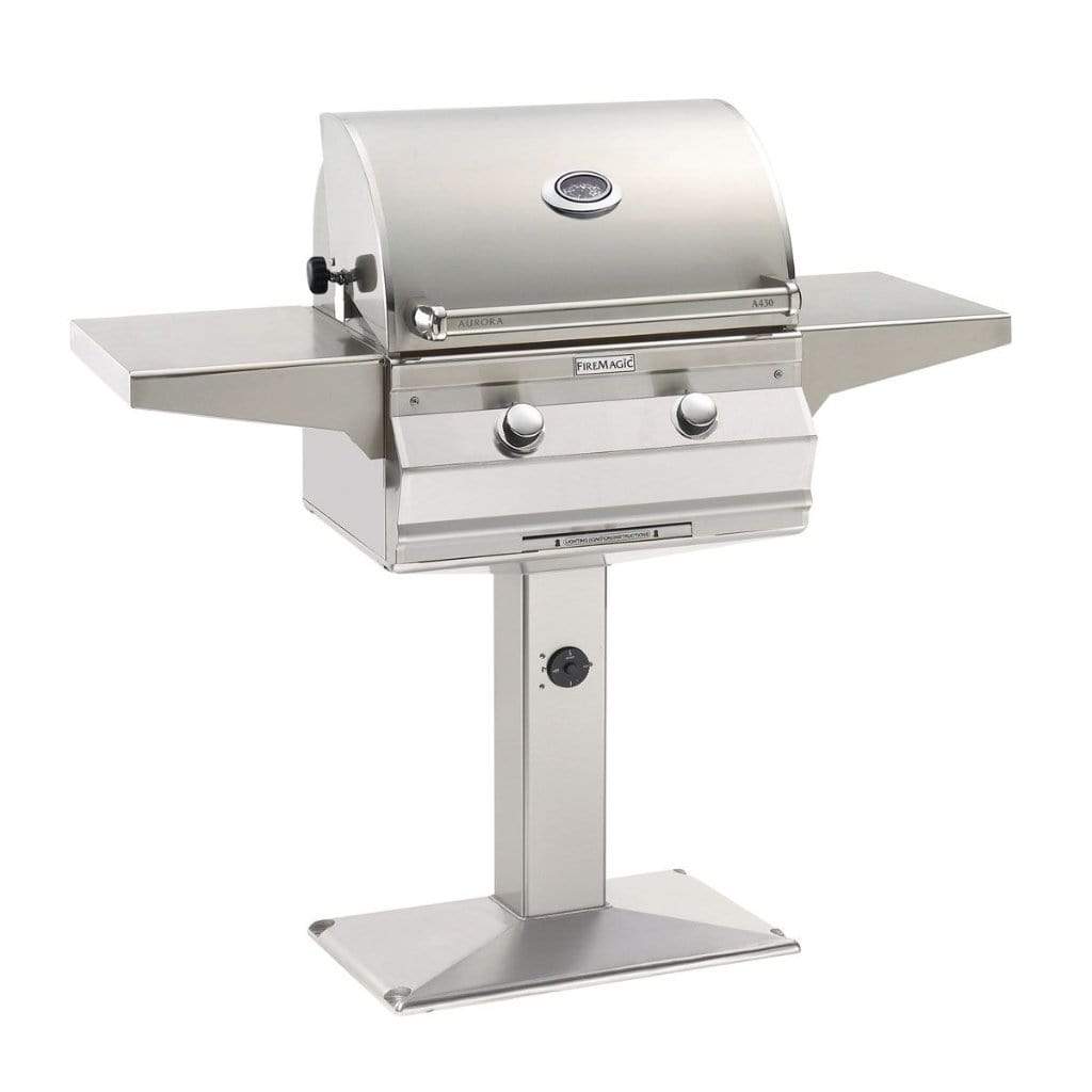 Fire Magic 24" 2-Burner Aurora A430s Patio Post Mount Gas Grill w/ Analog Thermometer