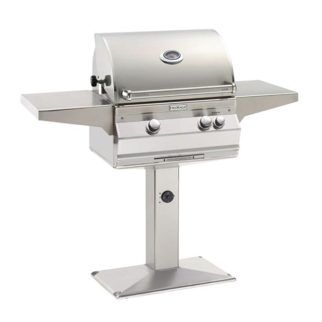 Fire Magic 24" 2-Burner Aurora A430s Patio Post Mount Gas Grill w/ Analog Thermometer
