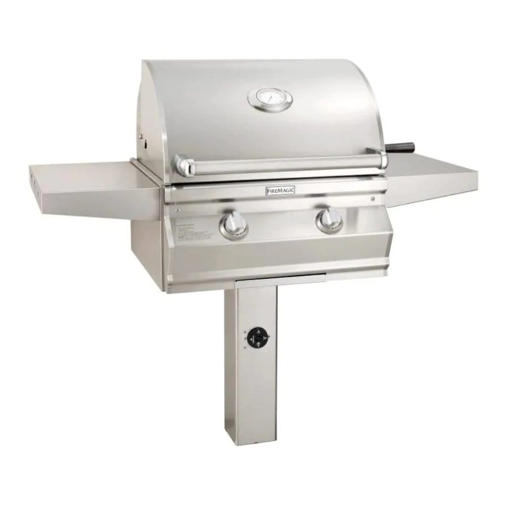 Fire Magic 24" 2-Burner Choice Multi-User Accessible CMA430s In-Ground Post Mount Gas Grill w/ Analog Thermometer