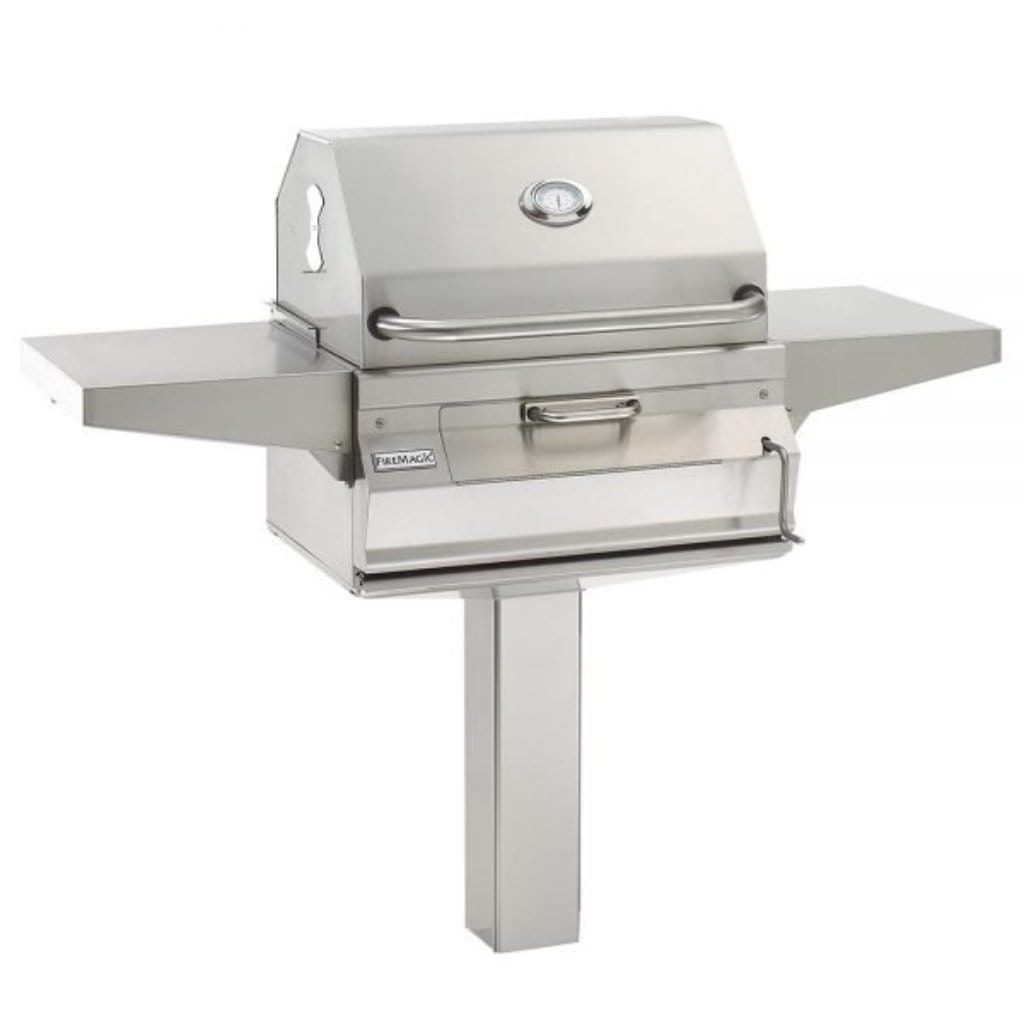 Fire Magic 24" 22-SC01C-G6 Legacy In-Ground Post Mount Charcoal Grill w/ Analog Thermometer