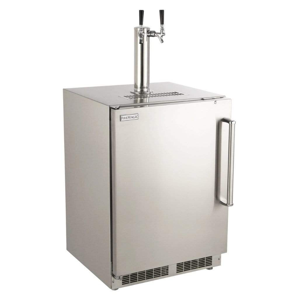 Fire Magic 24" 3594-DR/L Outdoor Rated Dual Tap Kegerator w/ Stainless Steel Premium Door