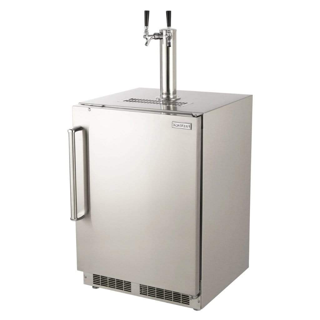 Fire Magic 24" 3594-DR/L Outdoor Rated Dual Tap Kegerator w/ Stainless Steel Premium Door