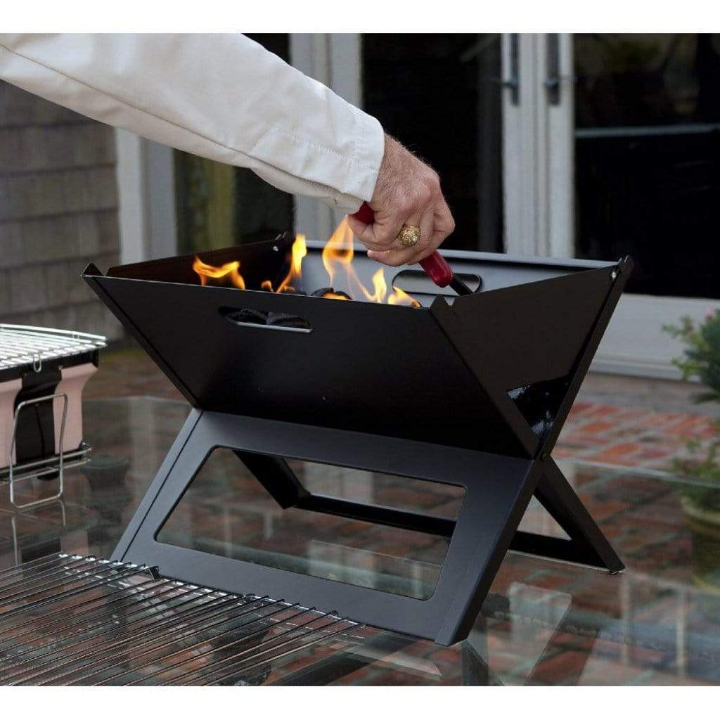 Fire Sense 18" Folding Notebook Portable Charcoal BBQ Grill