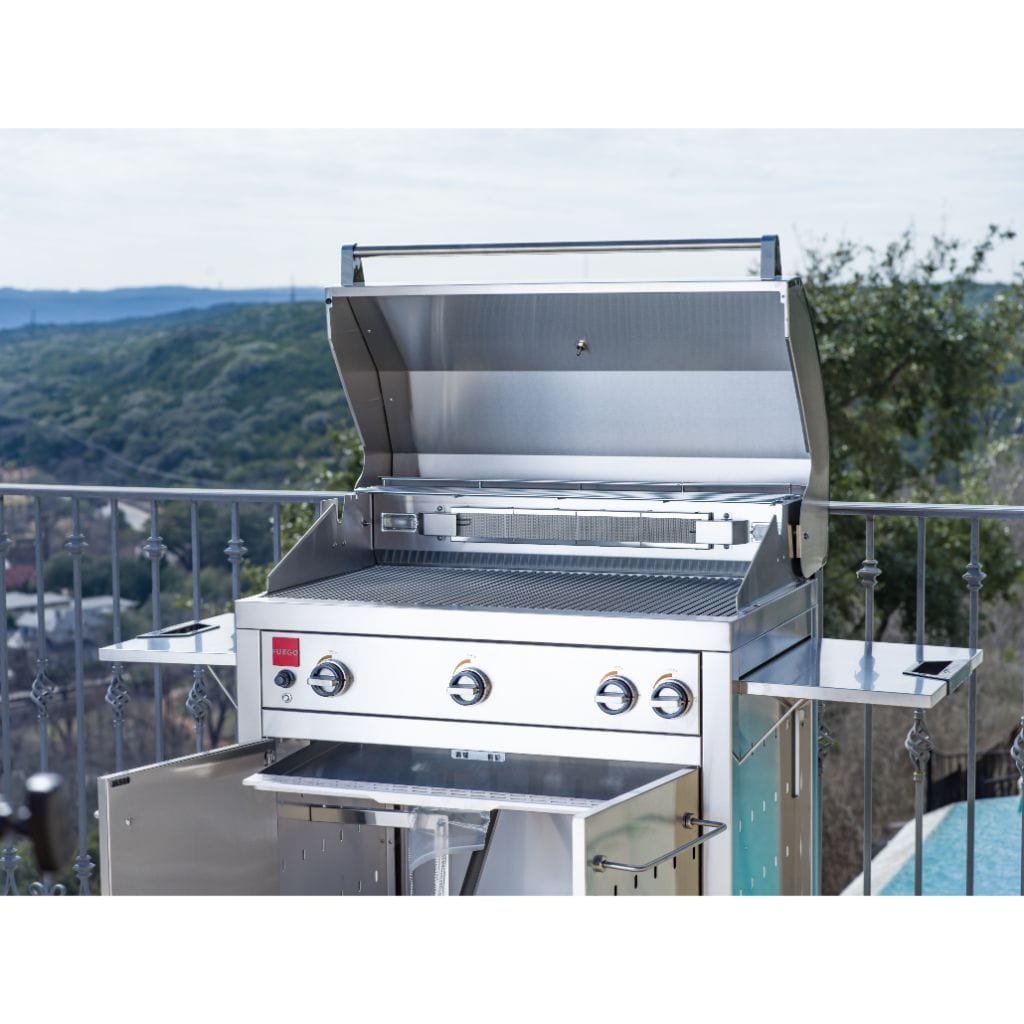 Fuego 36" 3-Burner F36S-Pro All 304 Stainless Steel Natural Gas Grill with Lights & Rear Burner