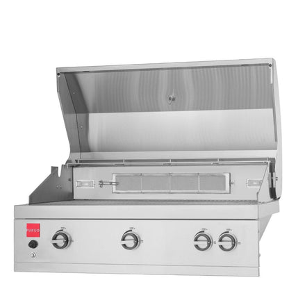 Fuego 36" 3-Burner F36S-Pro-B Built-in All 304 Stainless Steel Gas Grill with Lights & Rear Burner