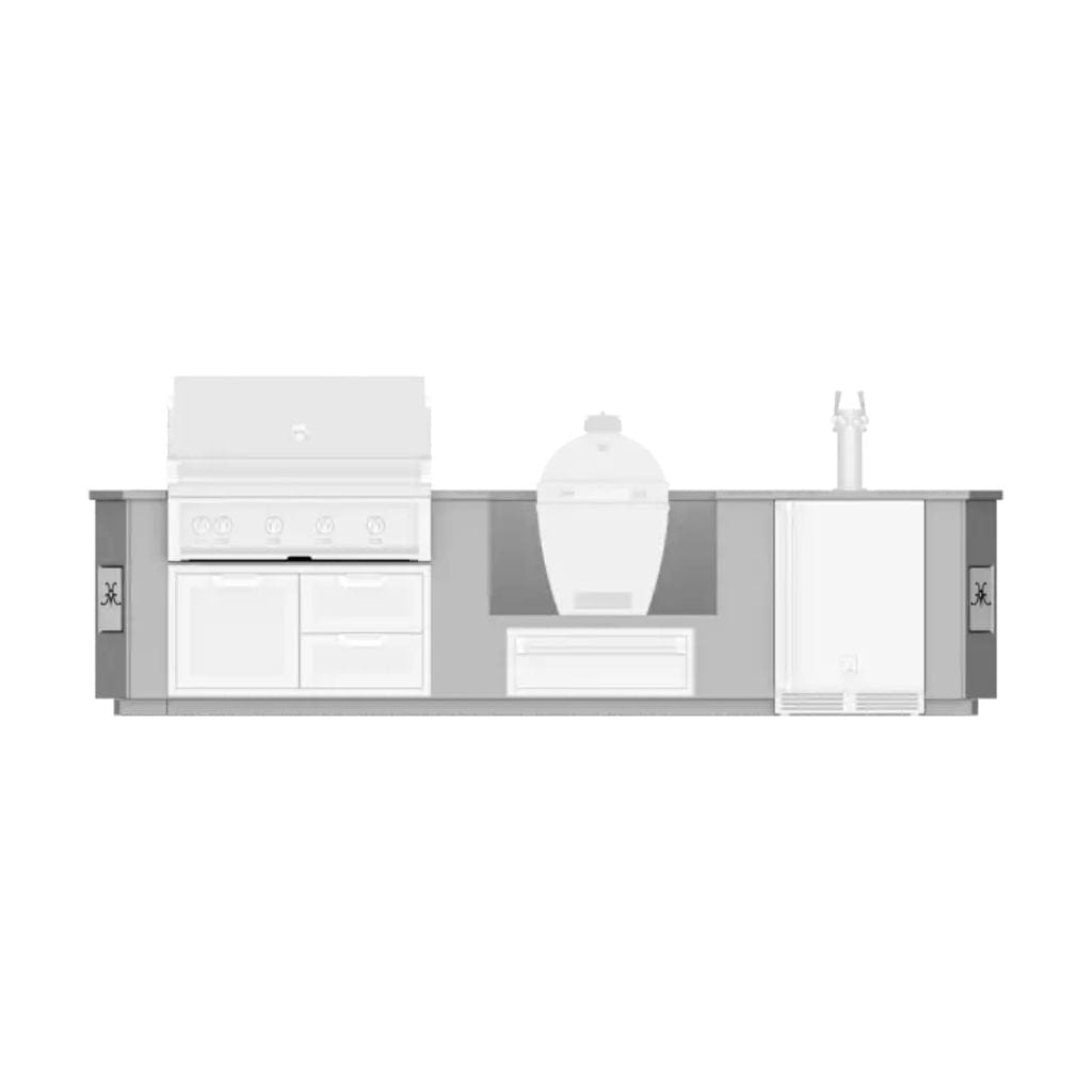 Hestan 12' Outdoor Living Suite with Egg Shaped Smoker/Grill and Beer Dispenser - GE Series