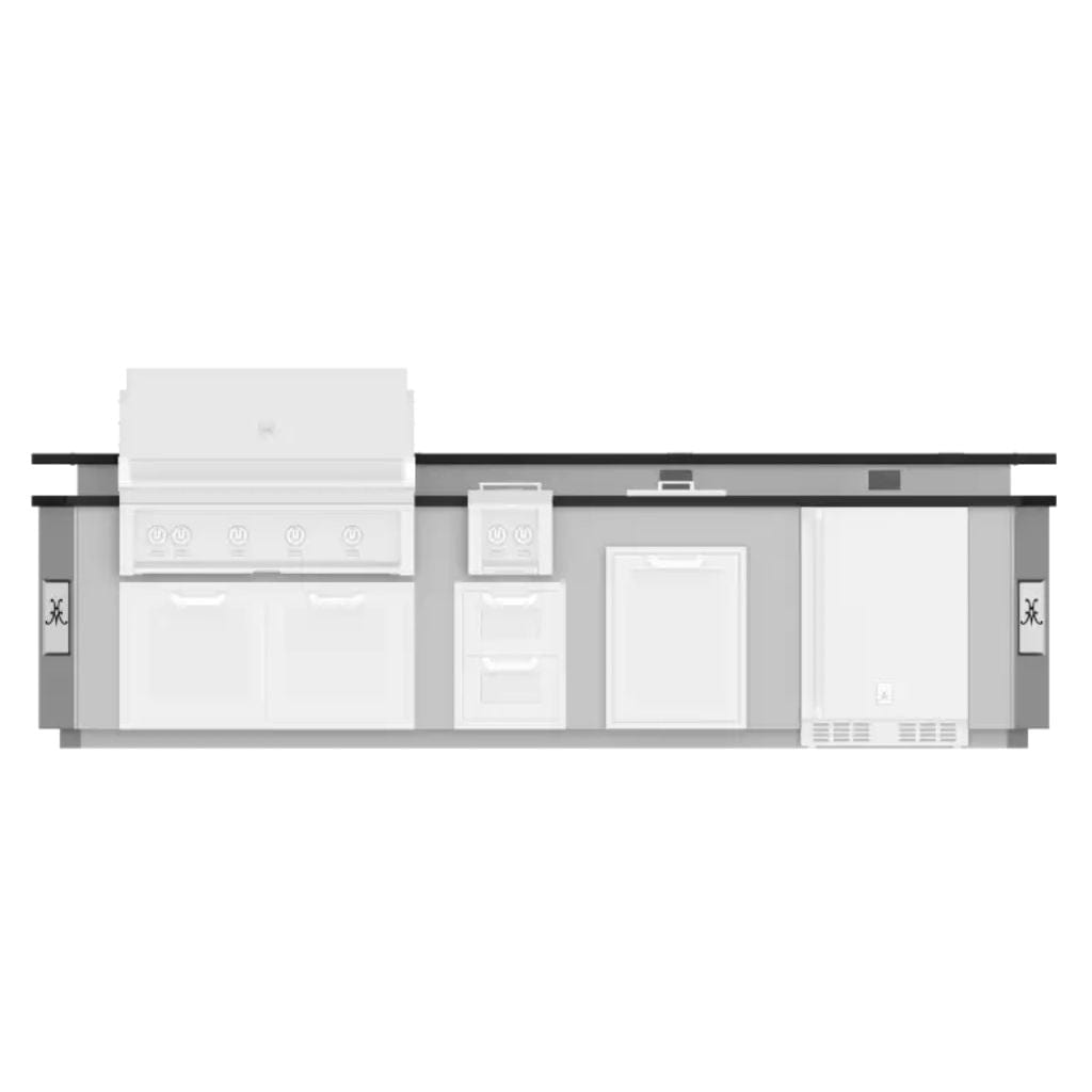 Hestan 12' Outdoor Living Suites with Side Burner and Bar (Custom Countertop) - GE Series