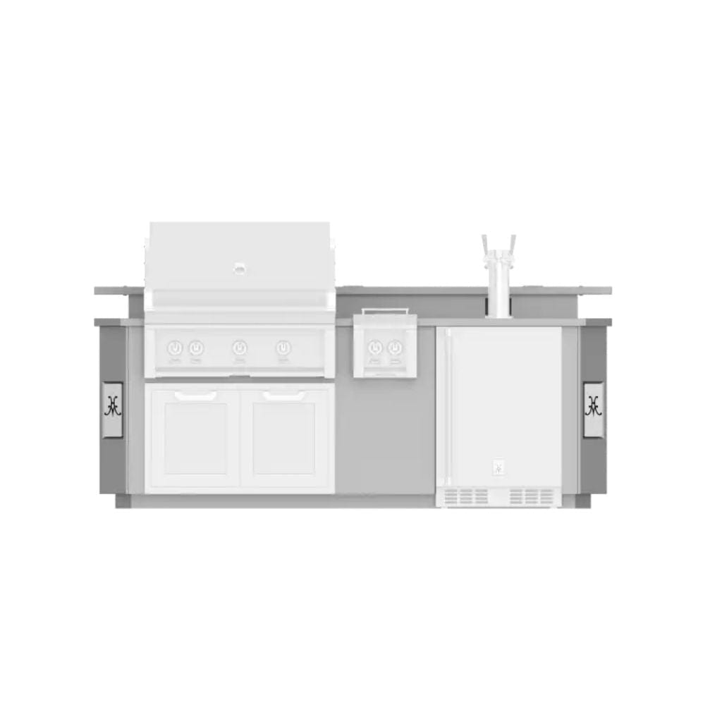 Hestan 8' Outdoor Living Suite with Side Burner, Beer Dispenser and Bar - GE Series