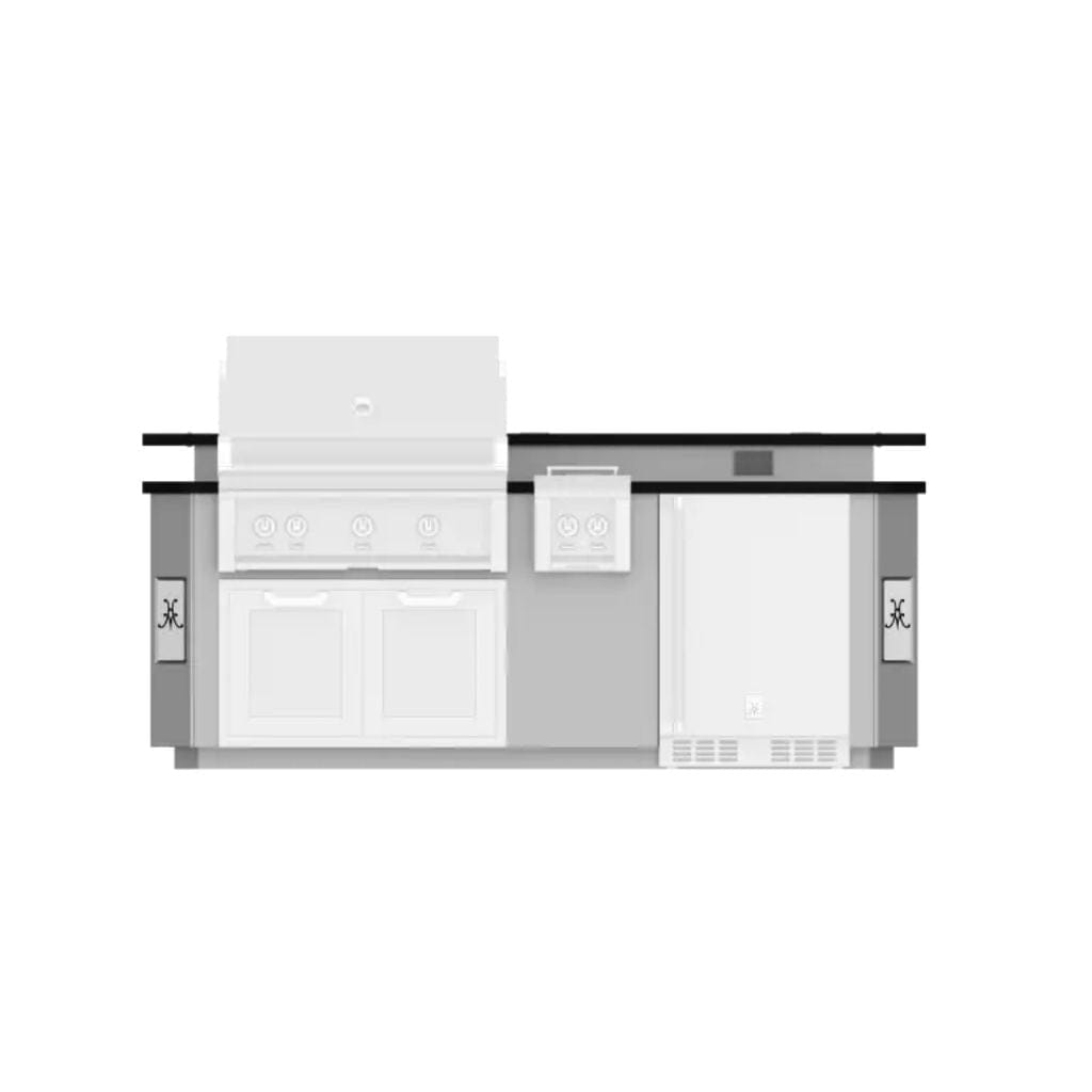 Hestan 8' Outdoor Living Suite with Side Burner and Bar (Custom Countertop) - GE Series