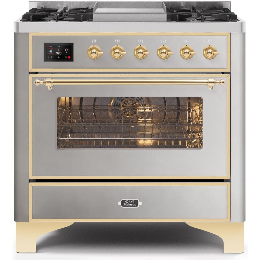 36 Dual-Fuel Pro Range with Steam-Assist Oven and Griddle