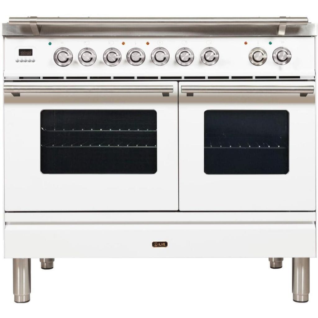 ILVE 40” 5-Burners Professional Plus Series Freestanding Dual Fuel Range with Trim and Griddle