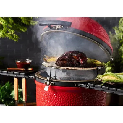 Kamado Joe Classic Joe Series III 18" Red Ceramic Kamado Charcoal Grill With Cart