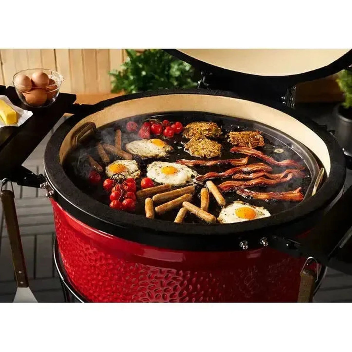 Kamado Joe Half Moon Cast Iron Reversible Griddle for Classic Joe Series Grills