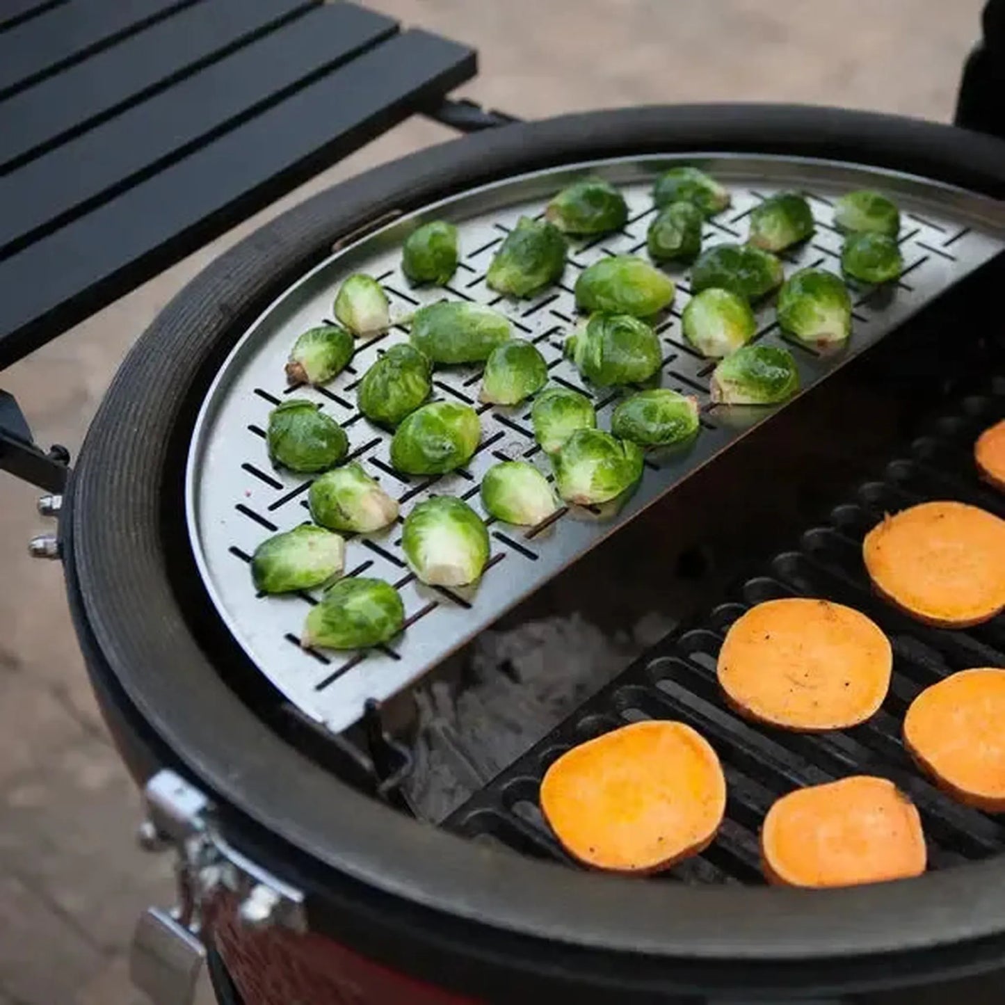 Kamado Joe Half Moon Stainless Steel Fish and Vegetable Cooking Grate for Big Joe Series Grills