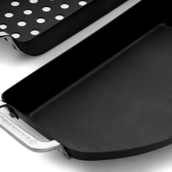 Kamado Joe Karbon Steel 15" Pre-Seasoned Carbon Steel Half-Moon Pan Set