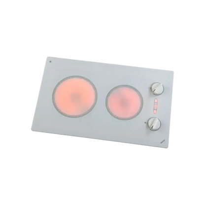 Kenyon Alpine 24" 2-Burner White 120V Large Electric Cooktop With Knob Control