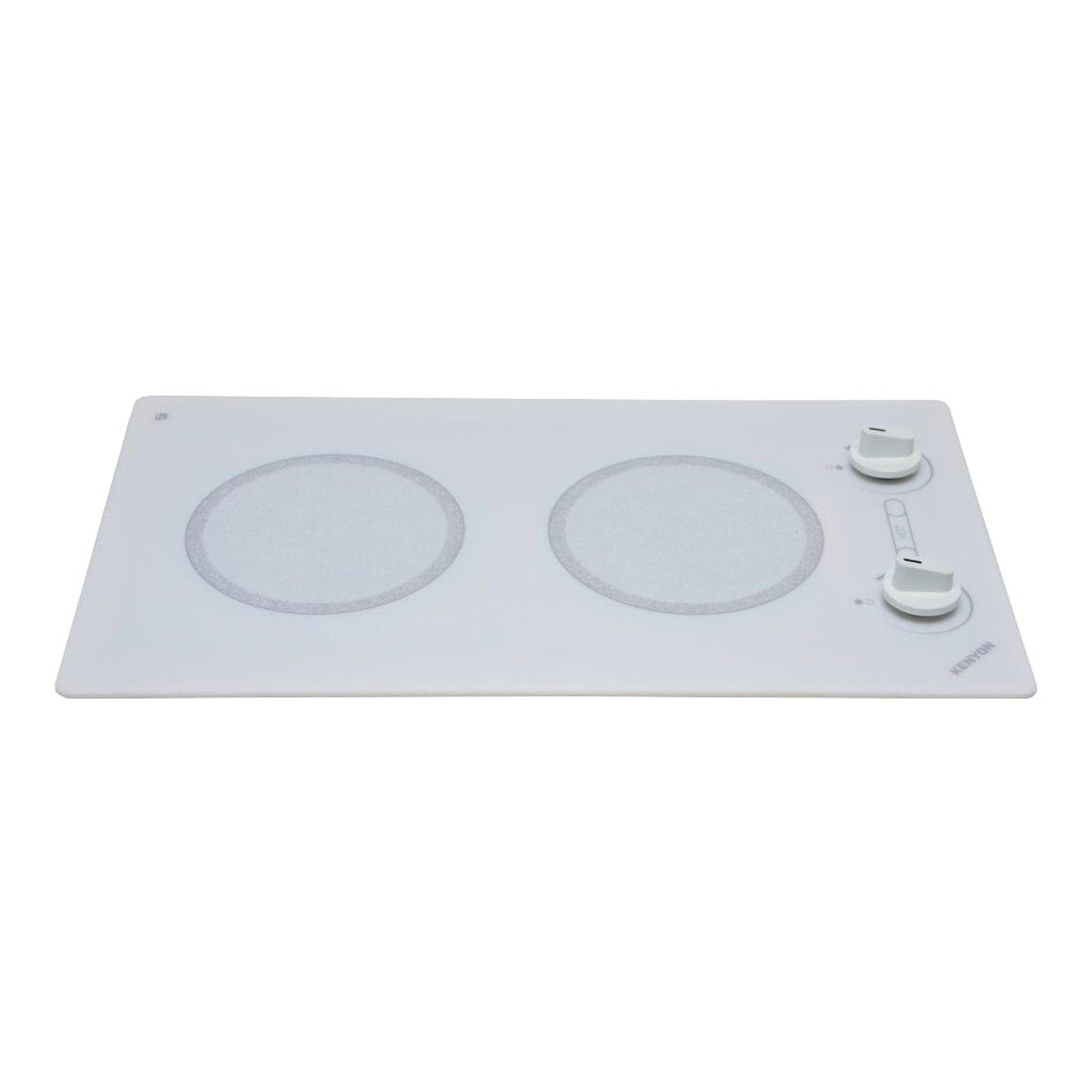 Kenyon Alpine 24" 2-Burner White 120V Small Electric Cooktop With Knob Control
