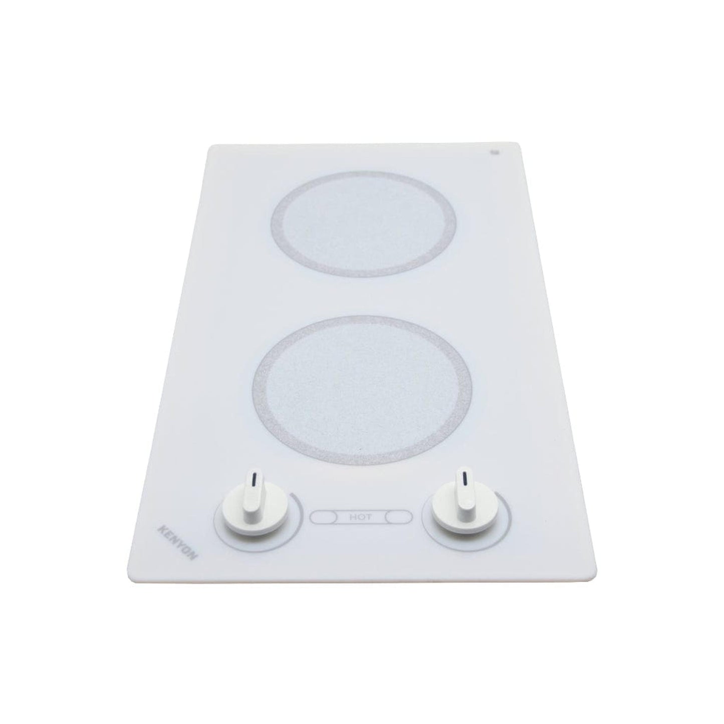 Kenyon Alpine 24" 2-Burner White 120V Small Electric Cooktop With Knob Control
