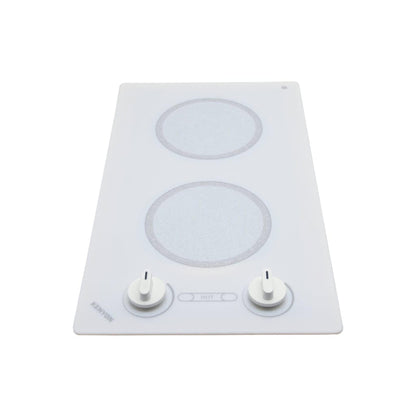 Kenyon Alpine 24" 2-Burner White 120V Small Electric Cooktop With Knob Control