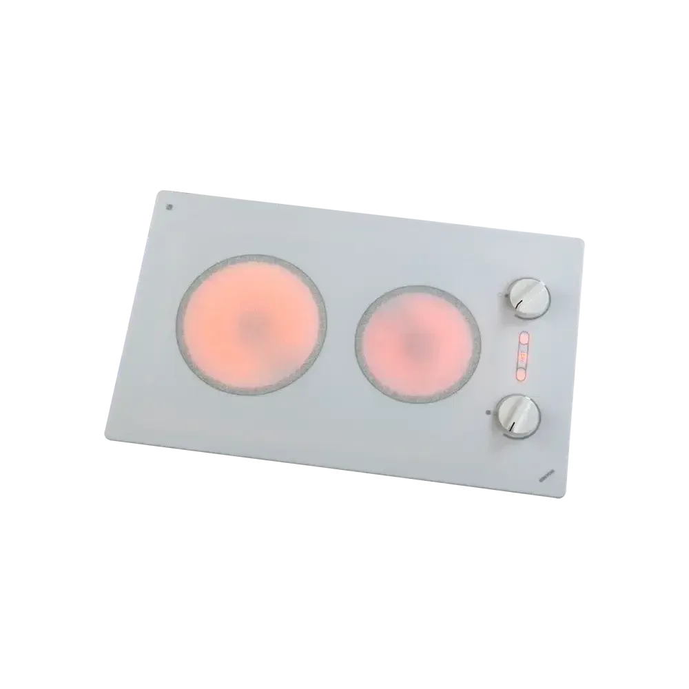 Kenyon Alpine 24" 2-Burner White 208V Large Electric Cooktop With Knob Control