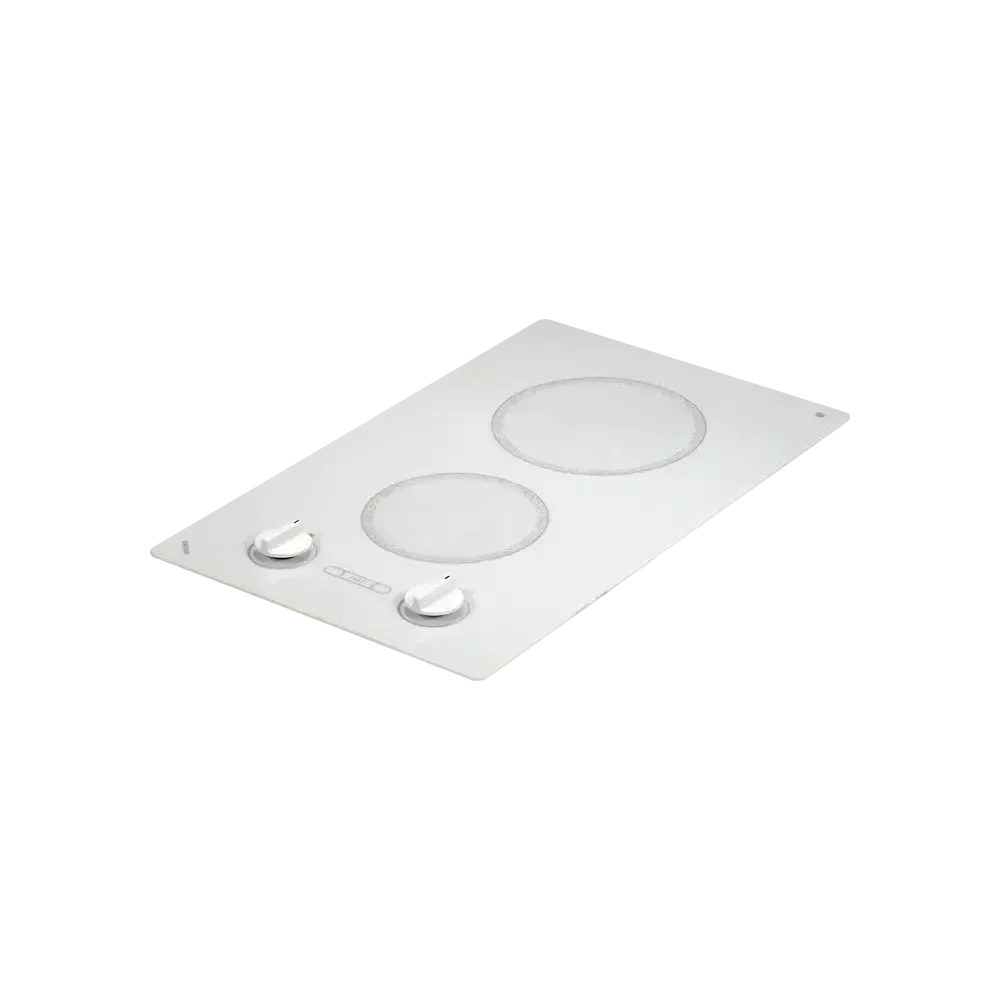 Kenyon Alpine 24" 2-Burner White 208V Large Electric Cooktop With Knob Control