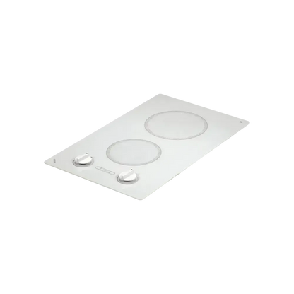 Kenyon Alpine 24" 2-Burner White 208V Large Electric Cooktop With Knob Control