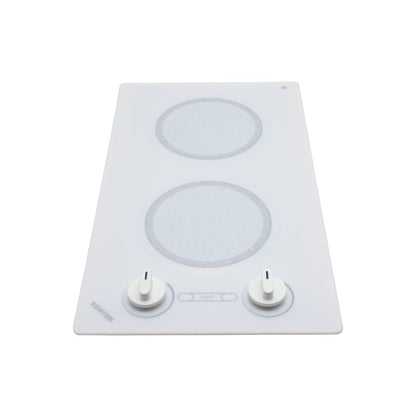 Kenyon Alpine 24" 2-Burner White 208V Small Electric Cooktop With Knob Control
