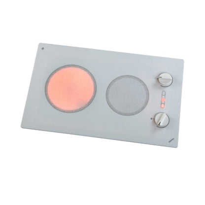 Kenyon Alpine 24" 2-Burner White 240V Large Electric Cooktop With Knob Control