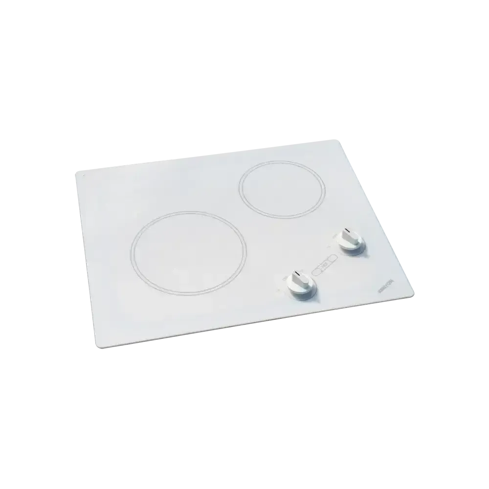 Kenyon Antarctic 21" 2-Burner White 120V XL Electric Cooktop With Knob Control