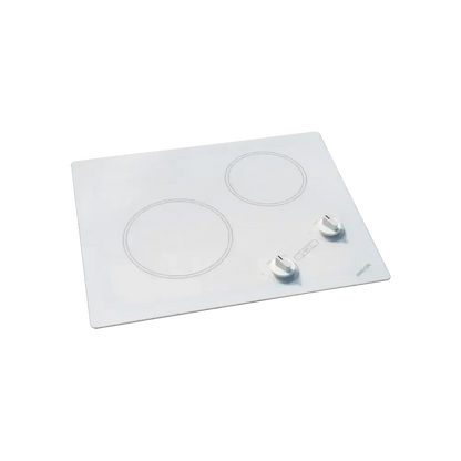 Kenyon Antarctic 21" 2-Burner White 120V XL Electric Cooktop With Knob Control
