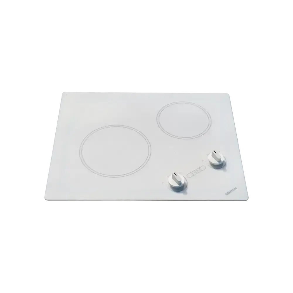 Kenyon Antarctic 21" 2-Burner White 120V XL Electric Cooktop With Knob Control