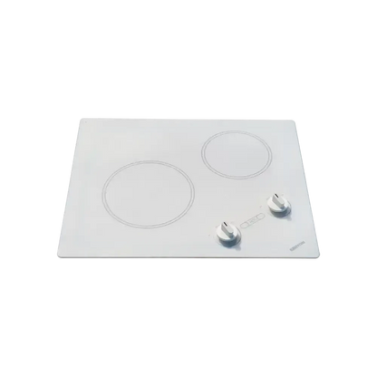 Kenyon Antarctic 21" 2-Burner White 120V XL Electric Cooktop With Knob Control